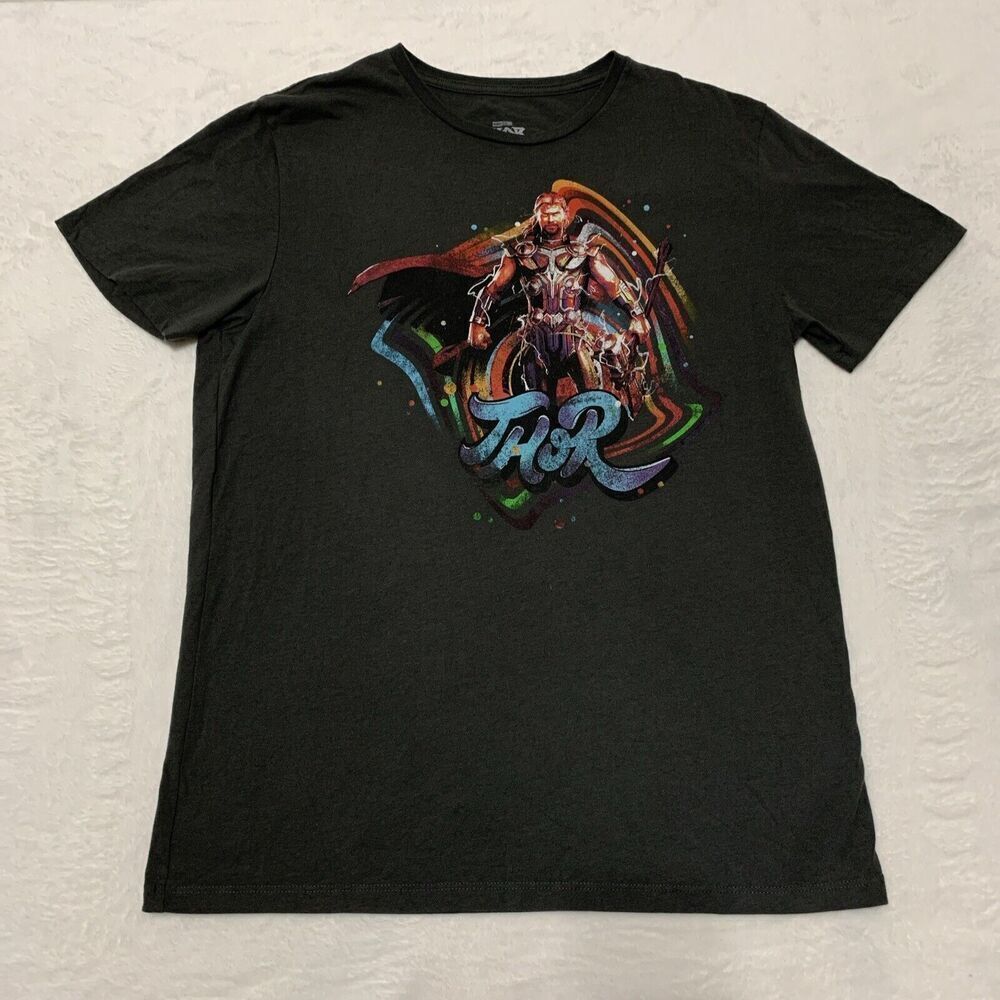 Marvel Thor Love and Thunder T-Shirt Men’s Large Grey Graphic Tee